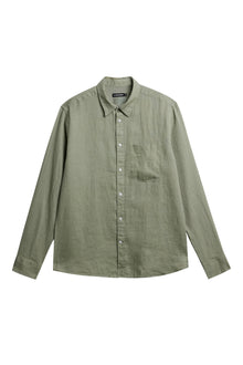 Men | Reg Ls Clean Linen Shirt | Oil Green