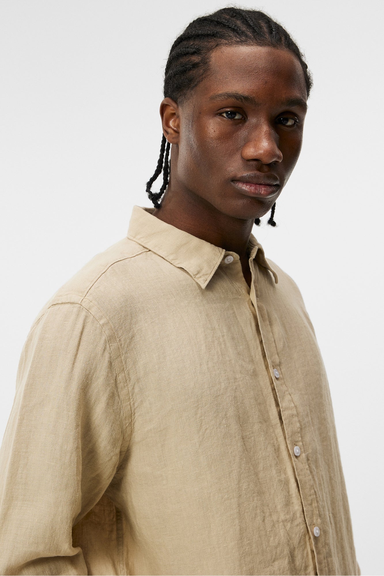 Men | Reg Ls Clean Linen Shirt | Safari Beige
