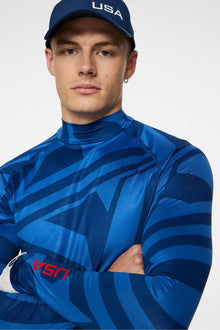 Men | Rene Print Baselayer | US Golf Blue