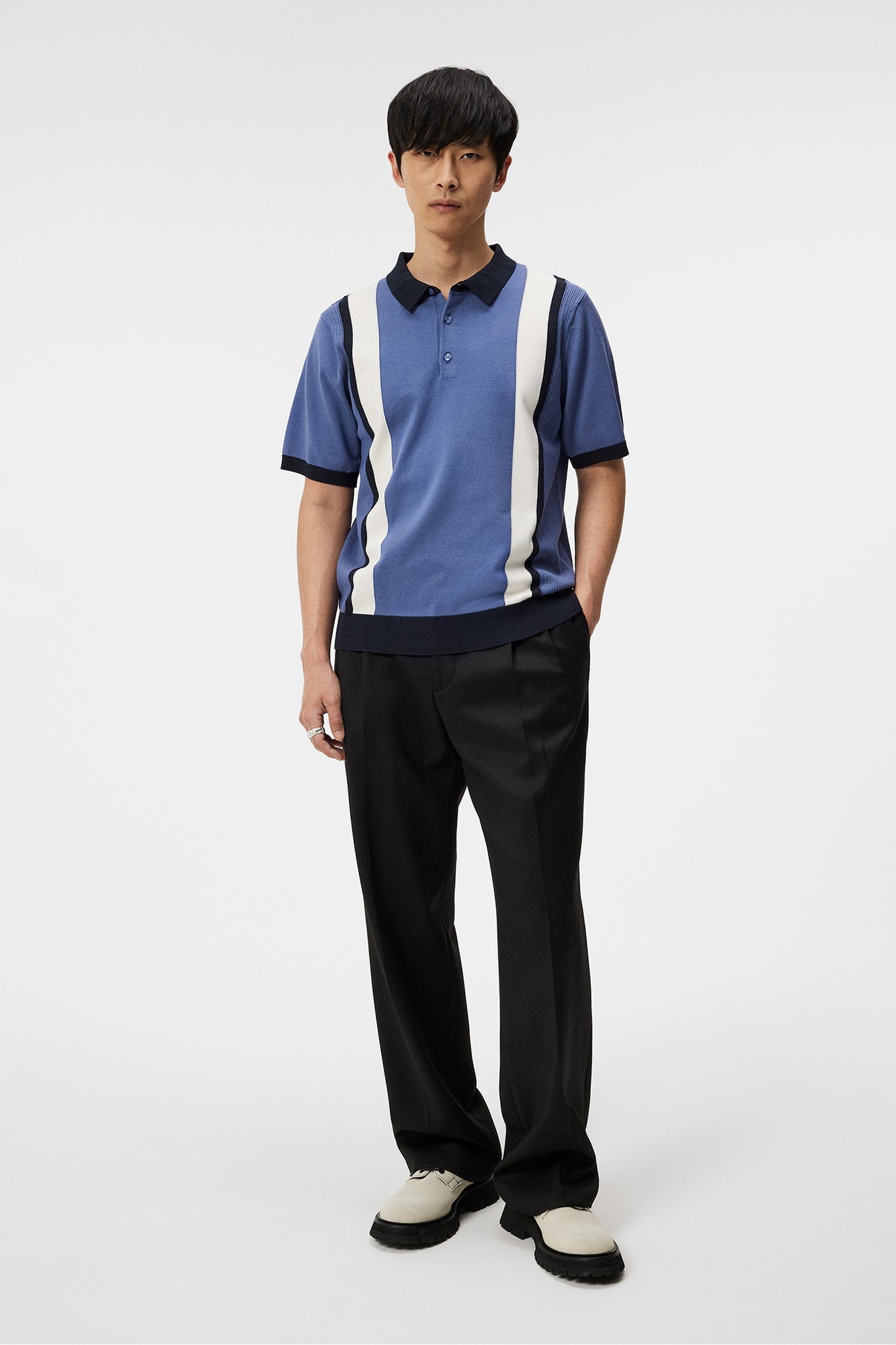 Men | Reymond Stripe Polo | Bijou Blue