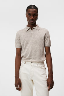 Men | Ridge Linen Blend Polo | Safari Beige