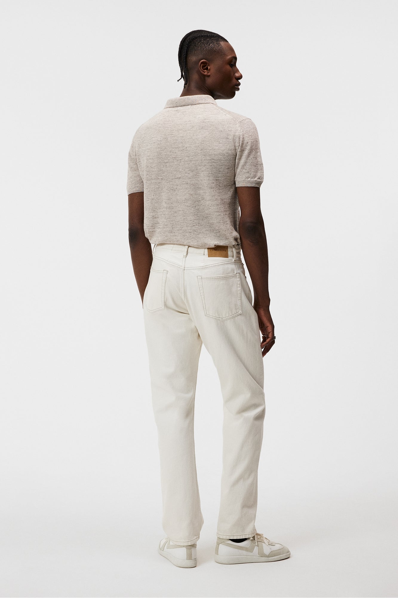 Men | Ridge Linen Blend Polo | Safari Beige