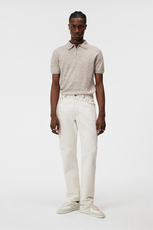 Men | Ridge Linen Blend Polo | Safari Beige