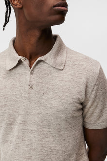 Men | Ridge Linen Blend Polo | Safari Beige