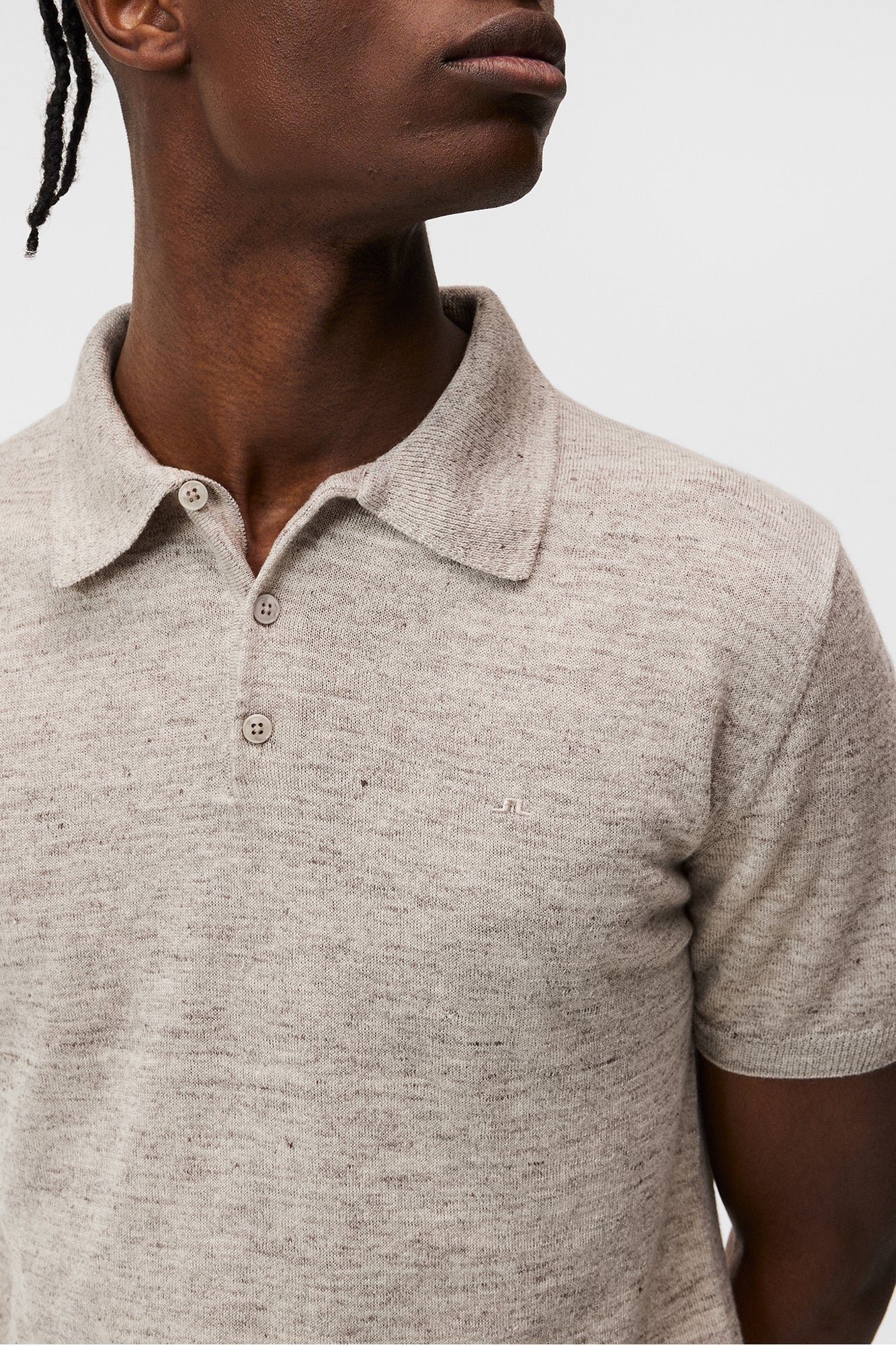 Men | Ridge Linen Blend Polo | Safari Beige