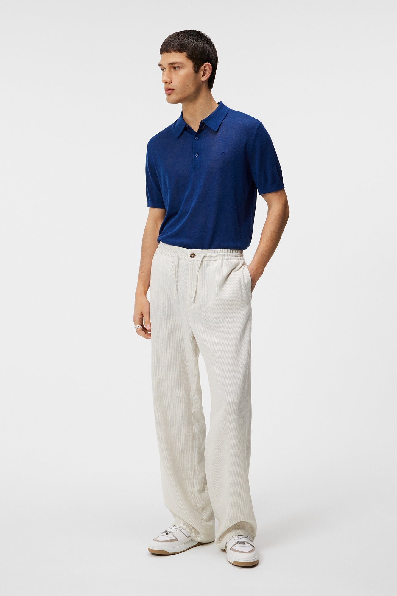 Men | Ridge Lyocell Silk Polo | Estate Blue