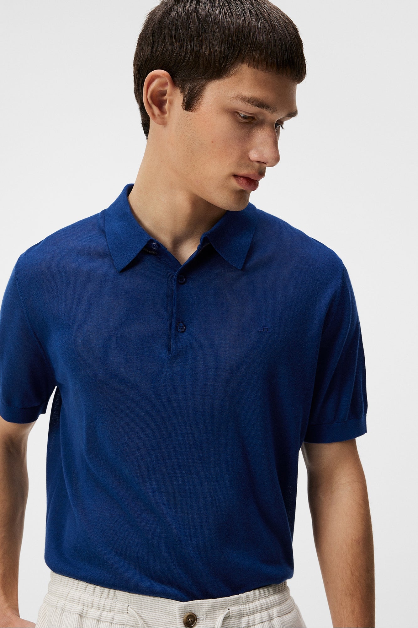 Men | Ridge Lyocell Silk Polo | Estate Blue