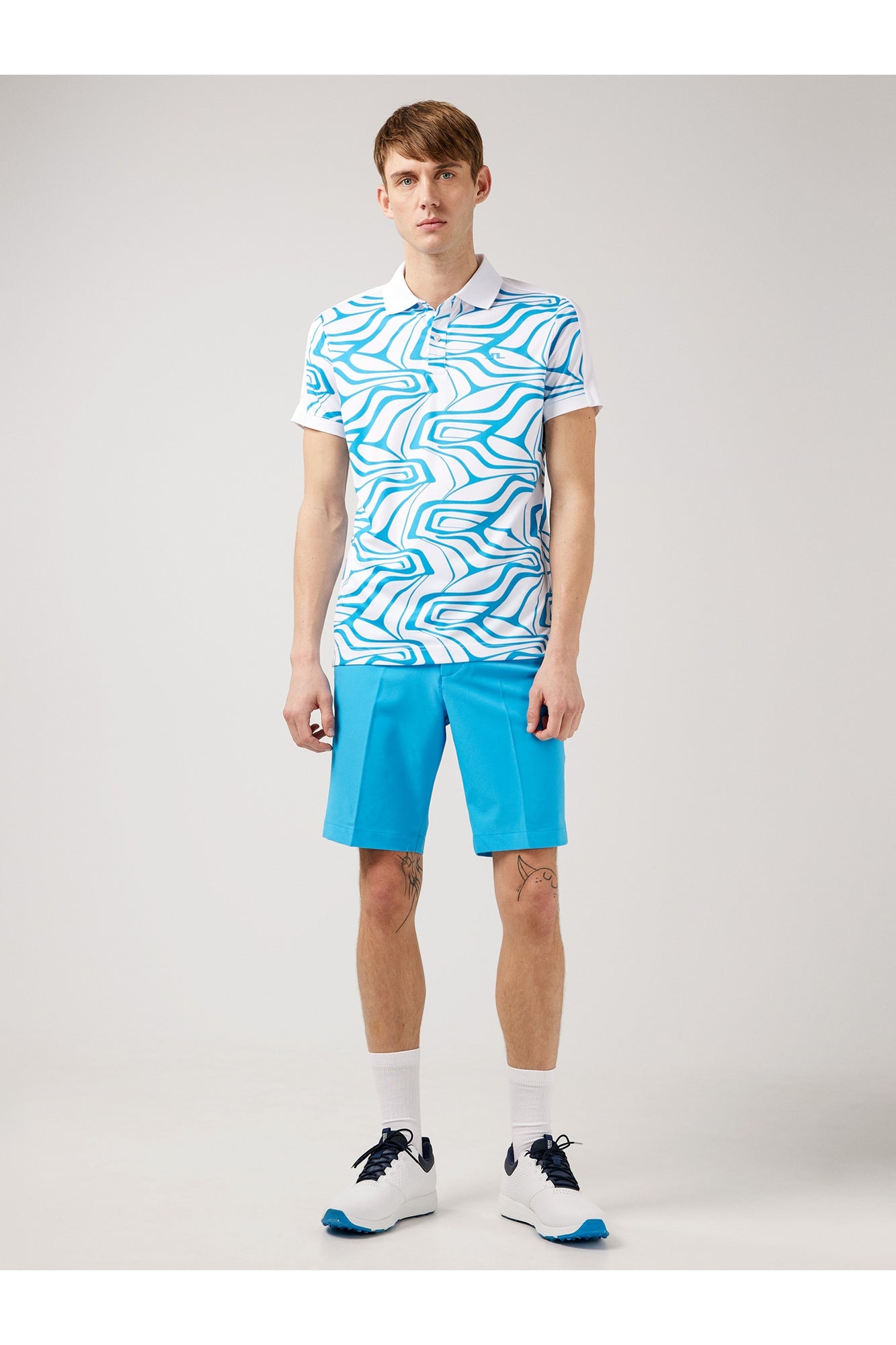 Men | Rowland Reg Golf Polo | Dresden Blue Neo Print