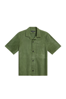 Men | Scottie Suede Overshirt | Oil Green