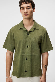 Men | Scottie Suede Overshirt | Oil Green