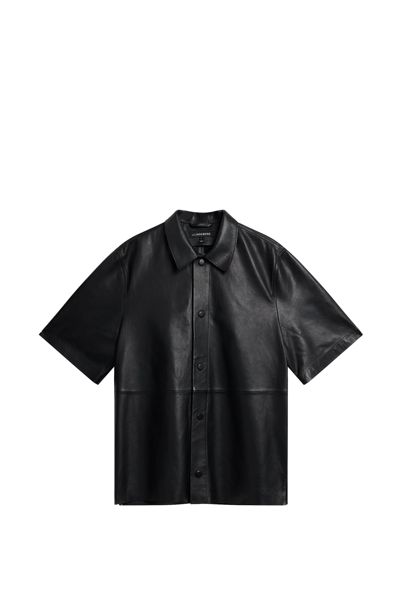 Men | Shorty Leather Overshirt | Black