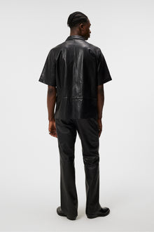 Men | Shorty Leather Overshirt | Black