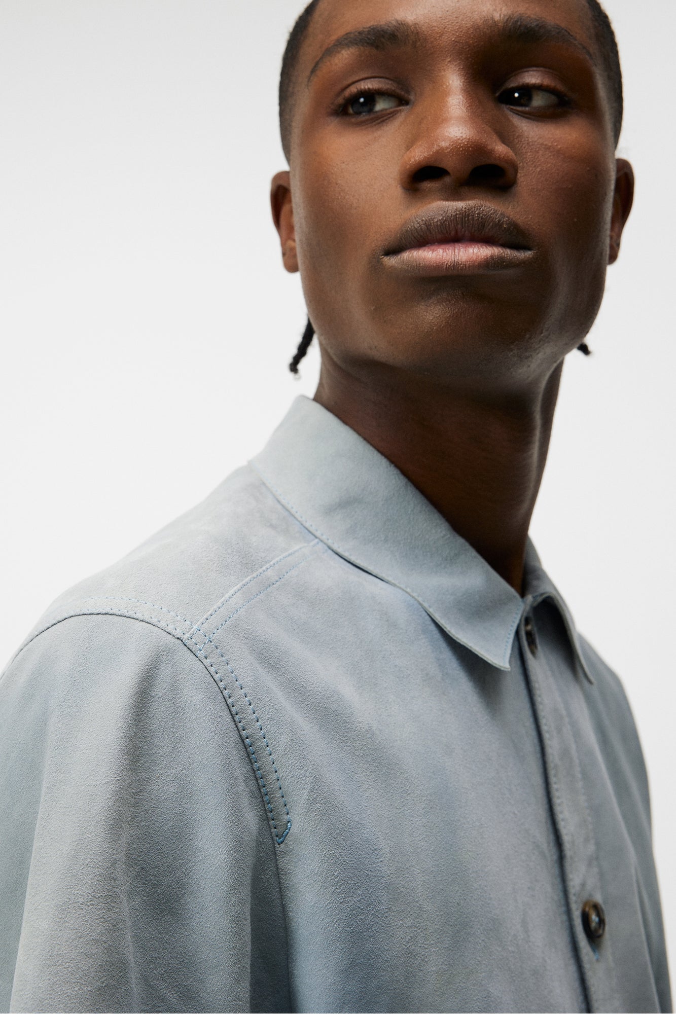 Men | Shorty SS Suede Shirt | Drea | Dream Blue