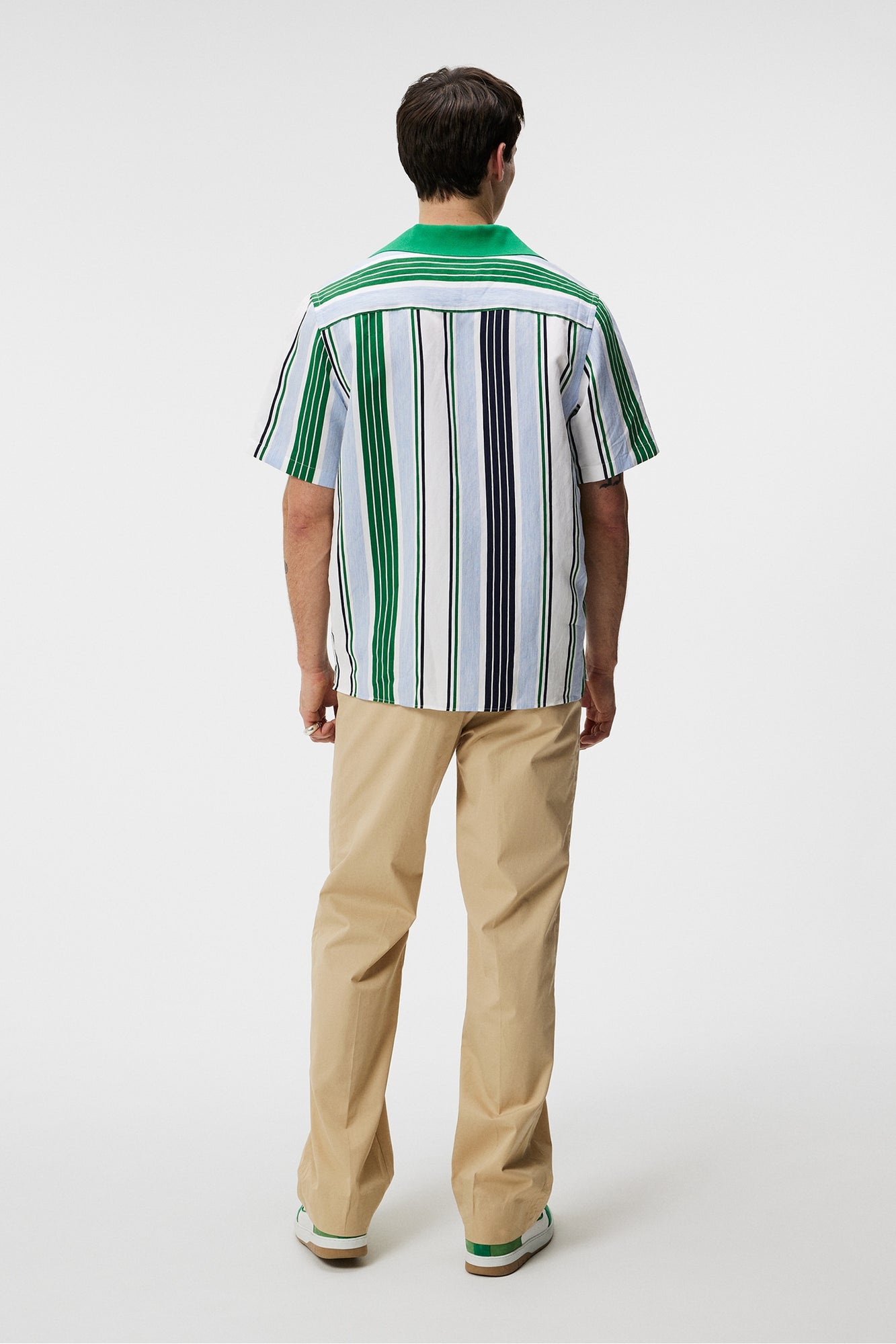 Men | Skala Knit Collar Stripe Shirt | Estate Blue