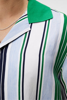 Men | Skala Knit Collar Stripe Shirt | Estate Blue