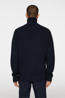 Men | Skyler Wool Blend Zip Cardigan | JL Navy