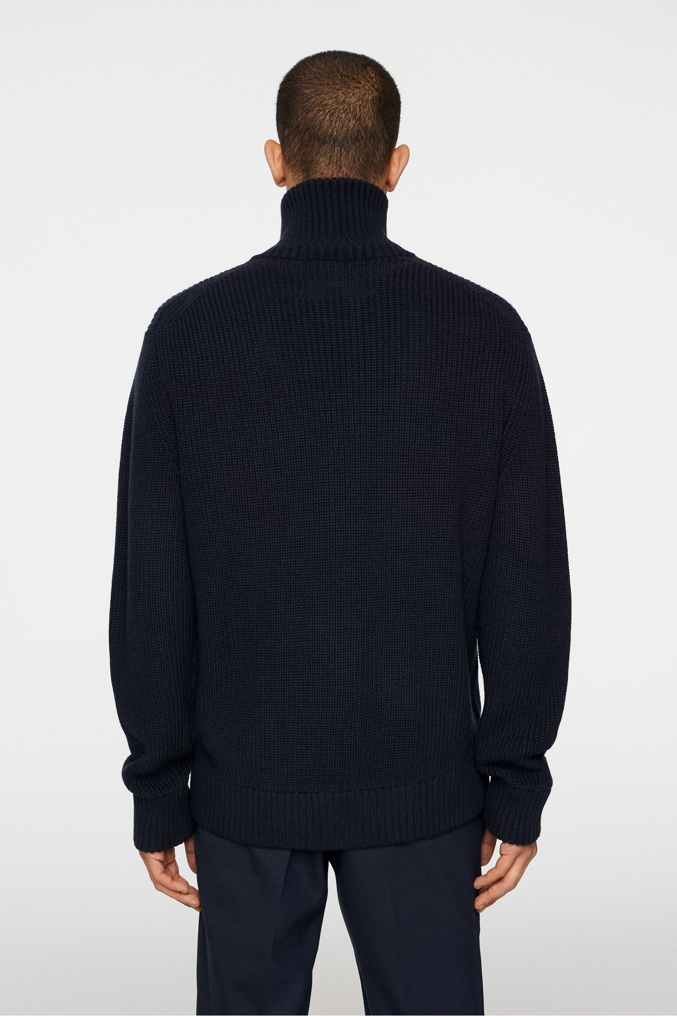 Men | Skyler Wool Blend Zip Cardigan | JL Navy