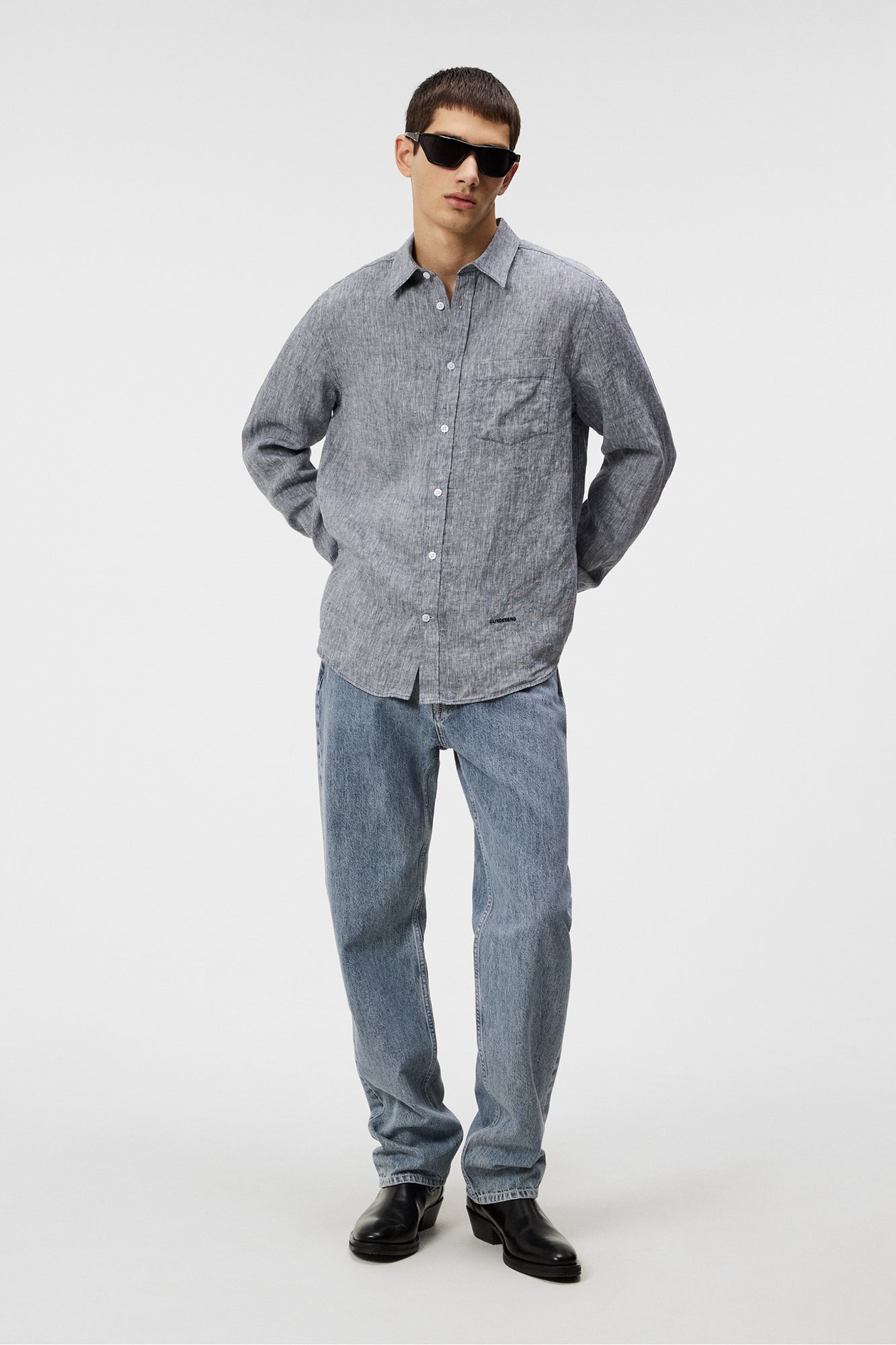 Men | Slils Linen Melange Shirt | JL Navy