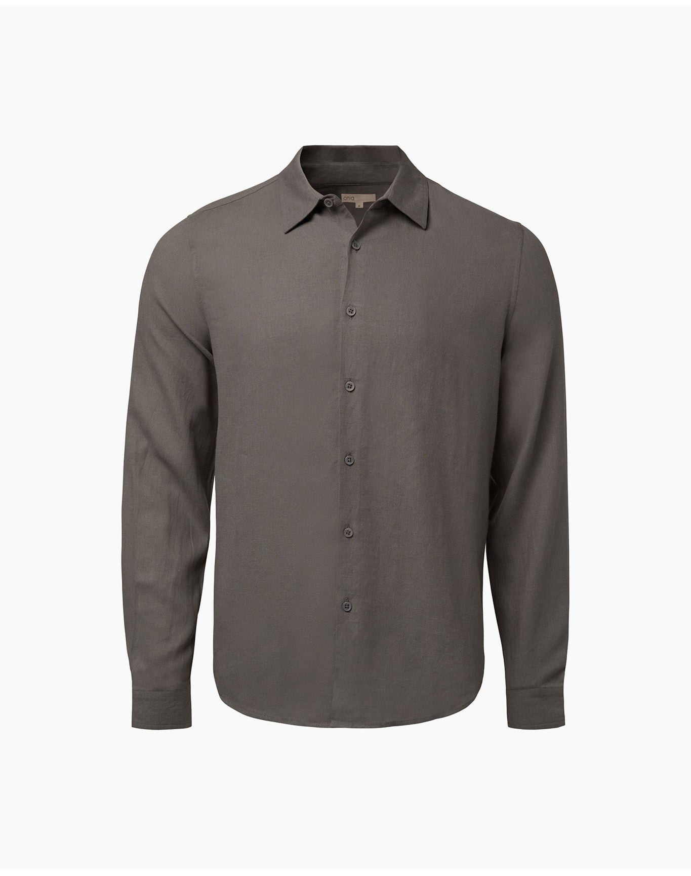 Men | Standard Long Sleeve Linen Shirt | Charcoal Gray