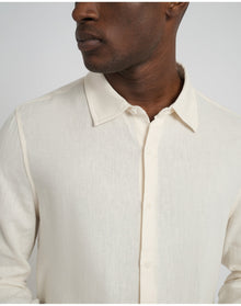 Men | Standard Long Sleeve Linen Shirt | Oat