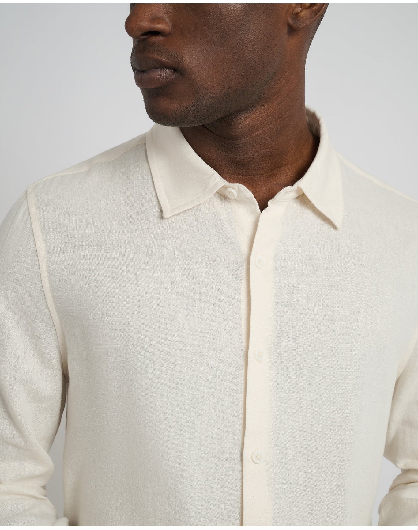 Men | Standard Long Sleeve Linen Shirt | Oat