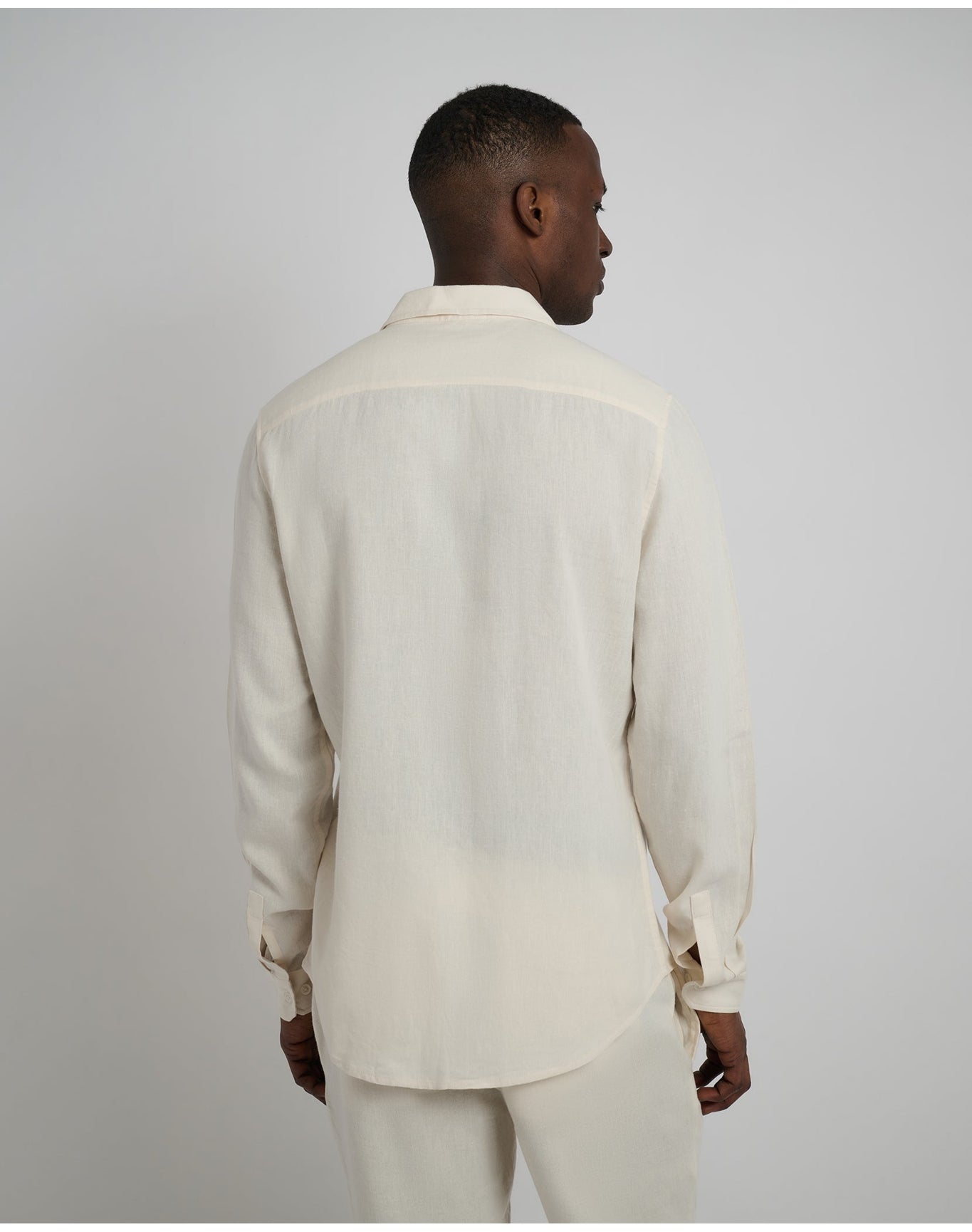 Men | Standard Long Sleeve Linen Shirt | Oat