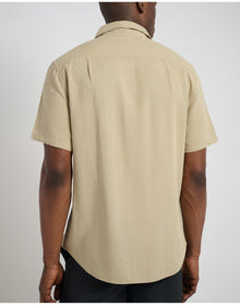 Men | Standard Short Sleeve Linen Shirt | Sand