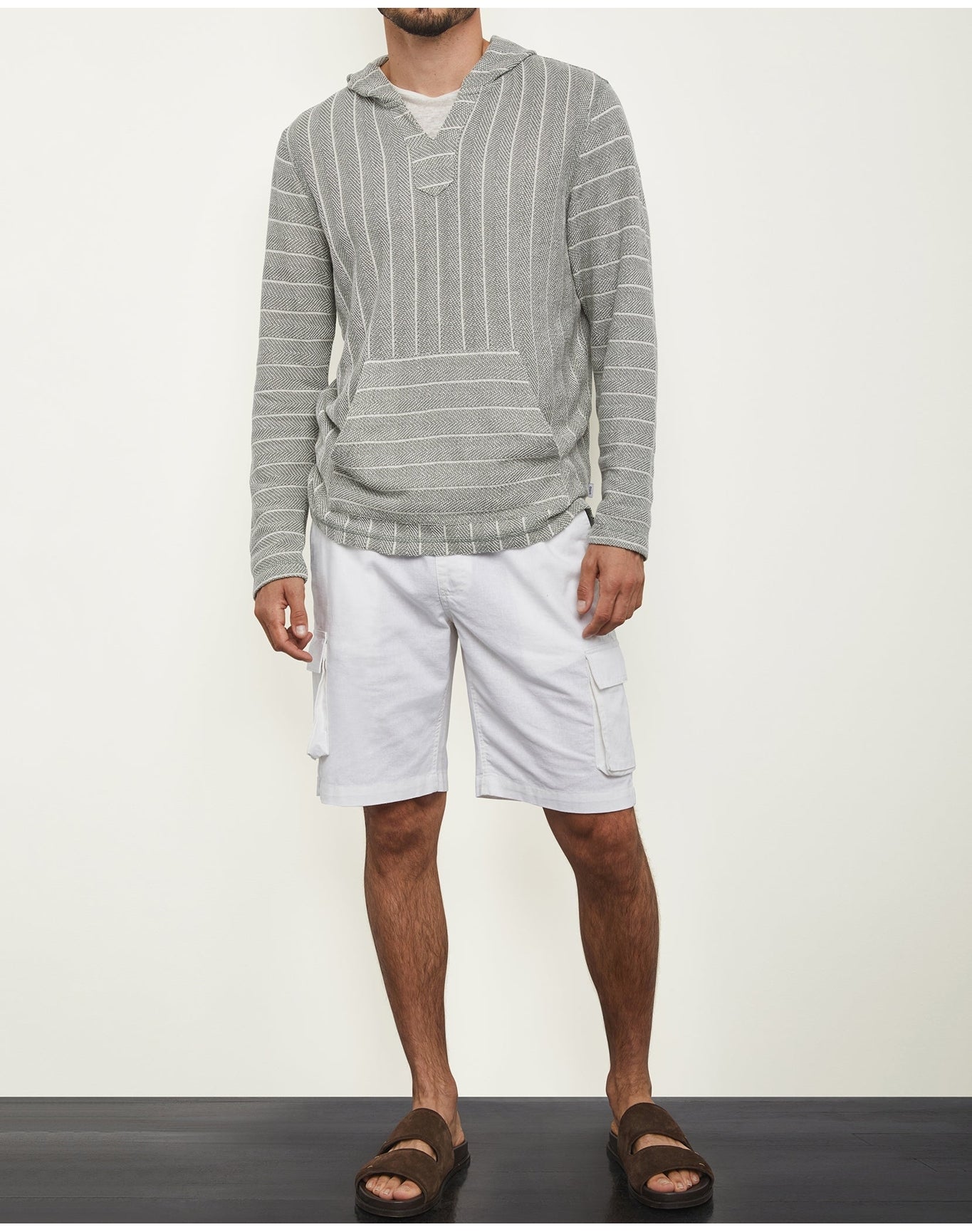 Men | Stretch Linen Pull On Cargo Short | Navy