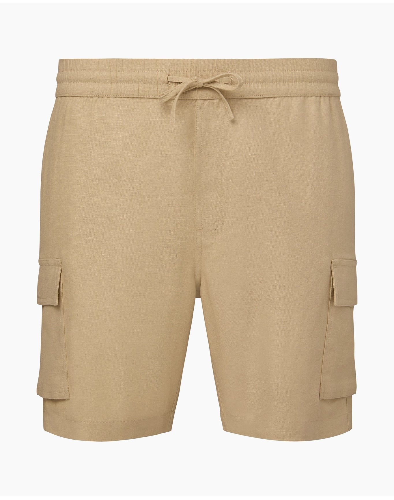 Men | Stretch Linen Pull On Cargo Short | Sand