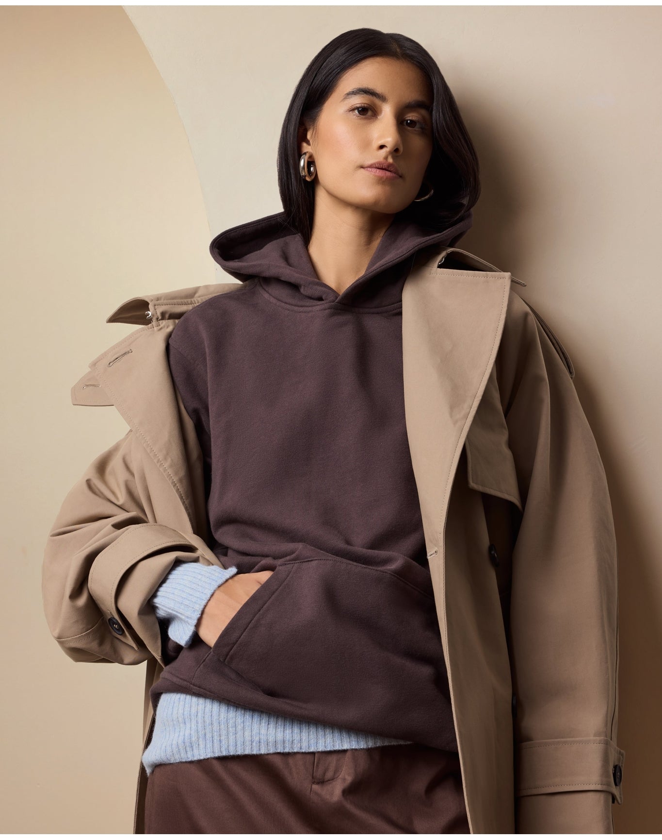 Men | Stretch Terry Pullover Hoodie | Dark Java