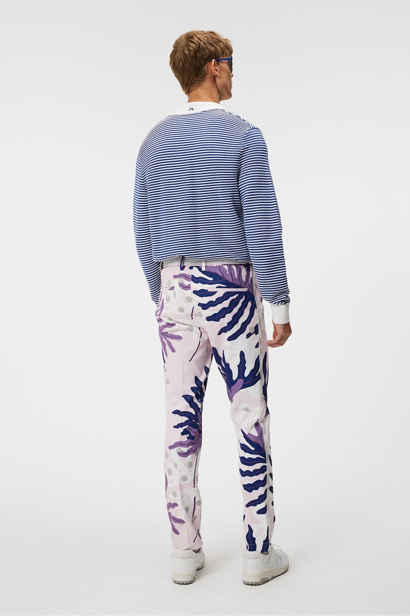 Men | Stuart Print Stripe Pant | Paradise Monstera Pink