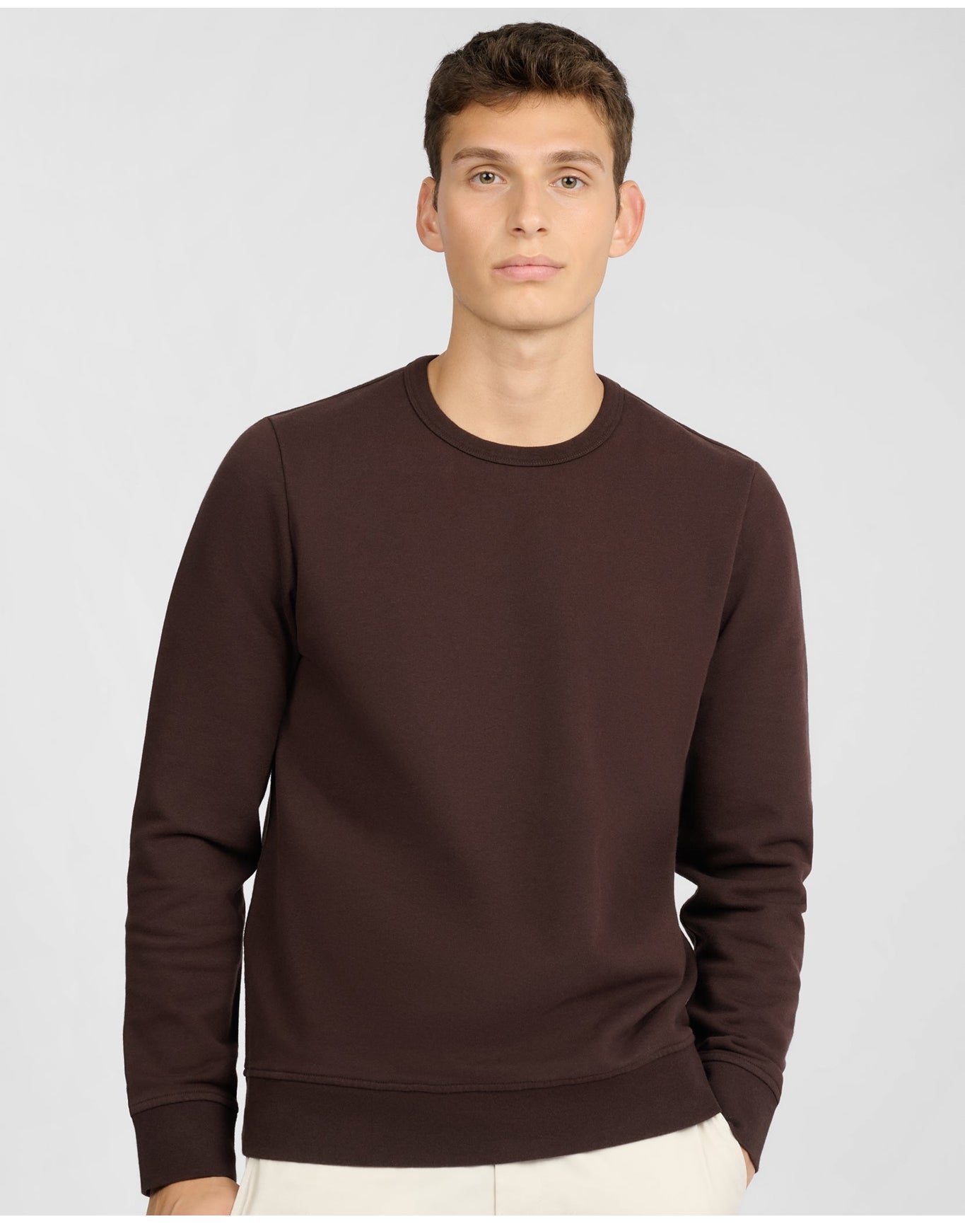 Men | Terry Crewneck Sweater | Dark Java