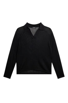 Men | Toni Open Collar Knit Polo | Black