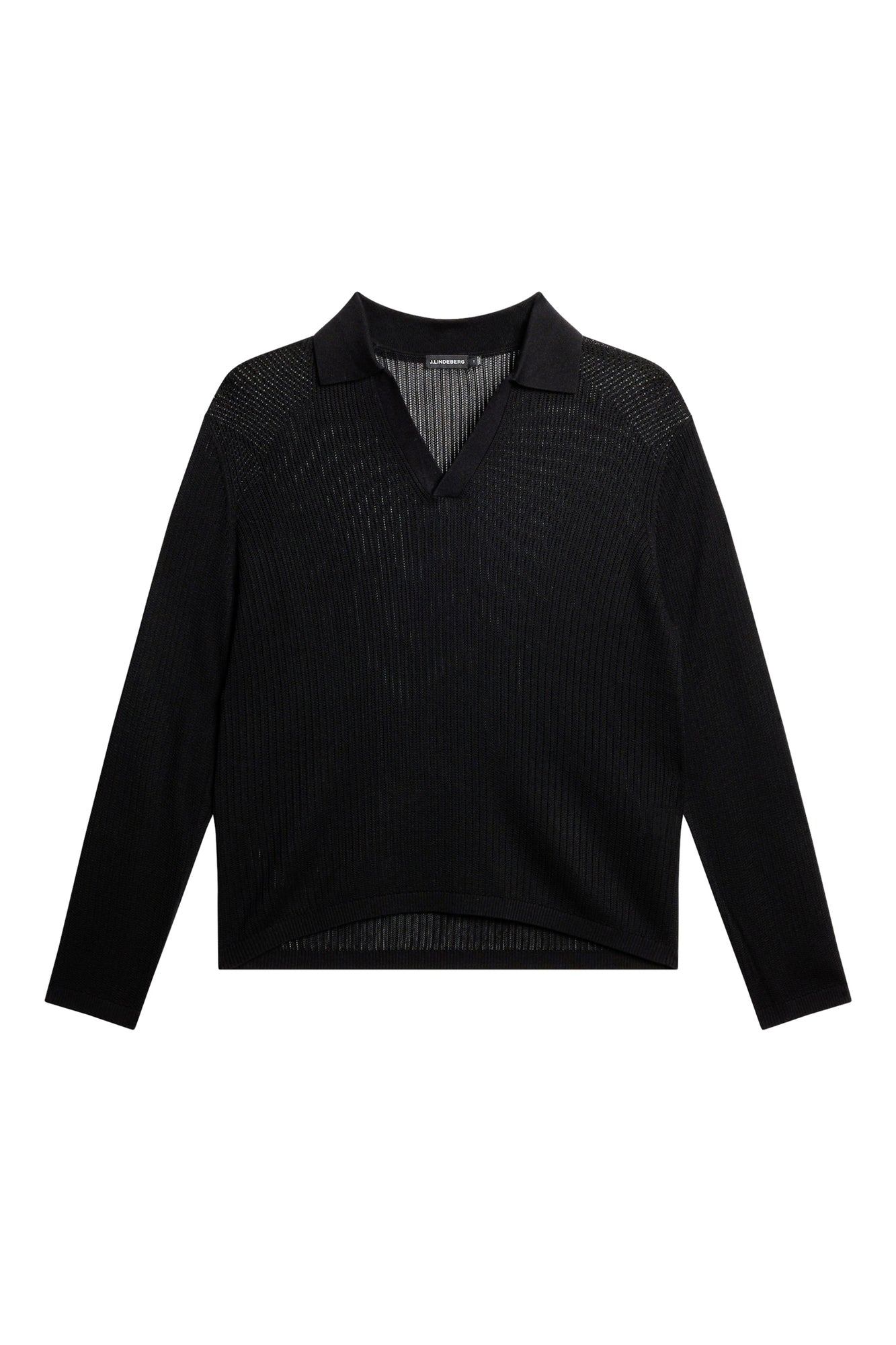 Men | Toni Open Collar Knit Polo | Black