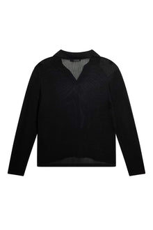 Men | Toni Open Collar Knit Polo | Black