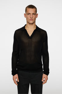 Men | Toni Open Collar Knit Polo | Black