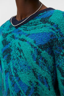 Men | Trestle Jacquard V-Neck | Navy Valley