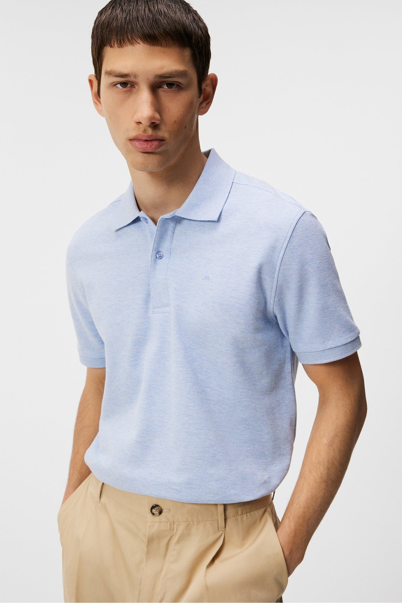 Men | Troy Polo Shirt | Chambray Blue Melange