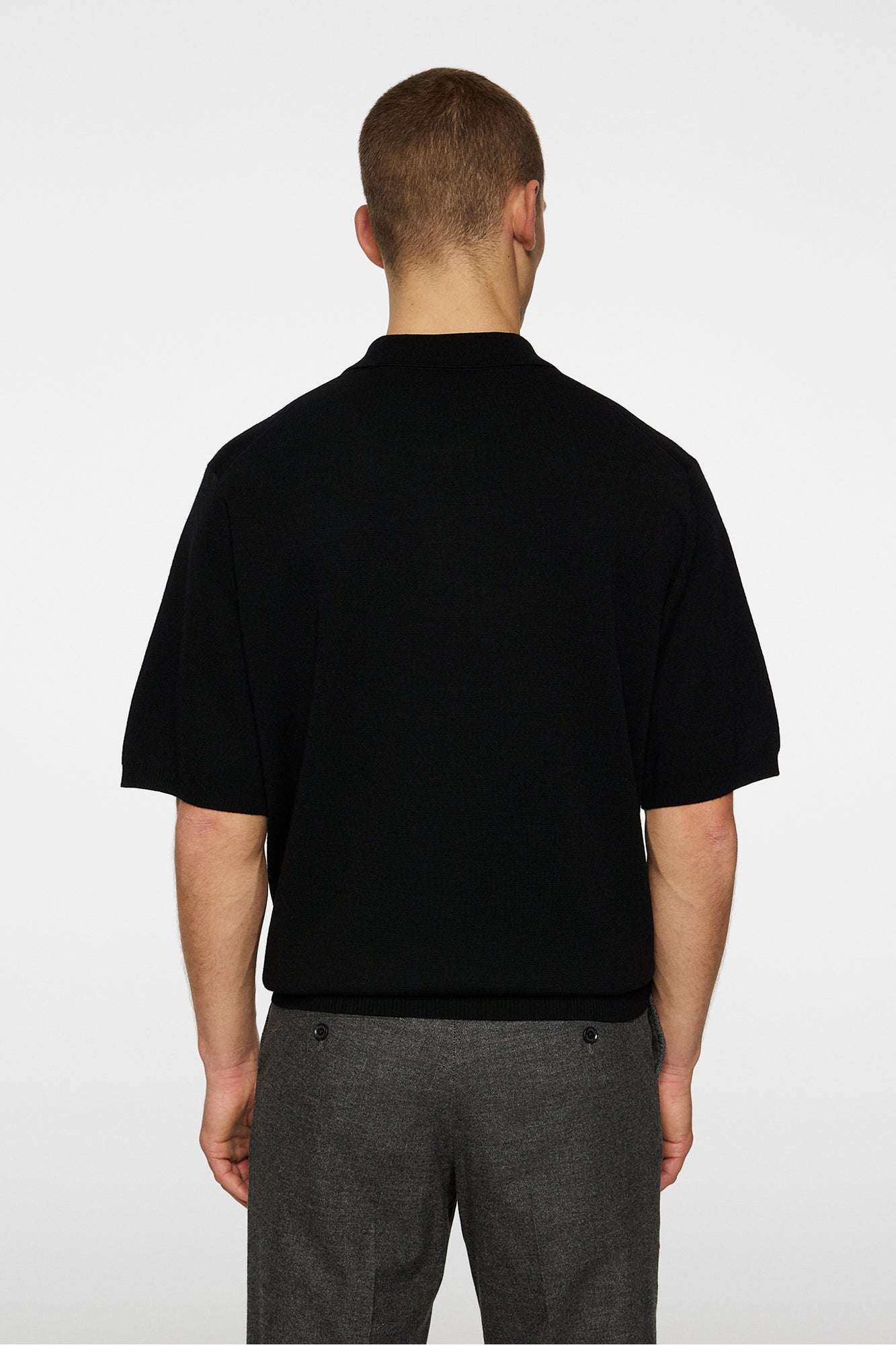 Men | Tyler Quarter Zip Knit Polo | Black