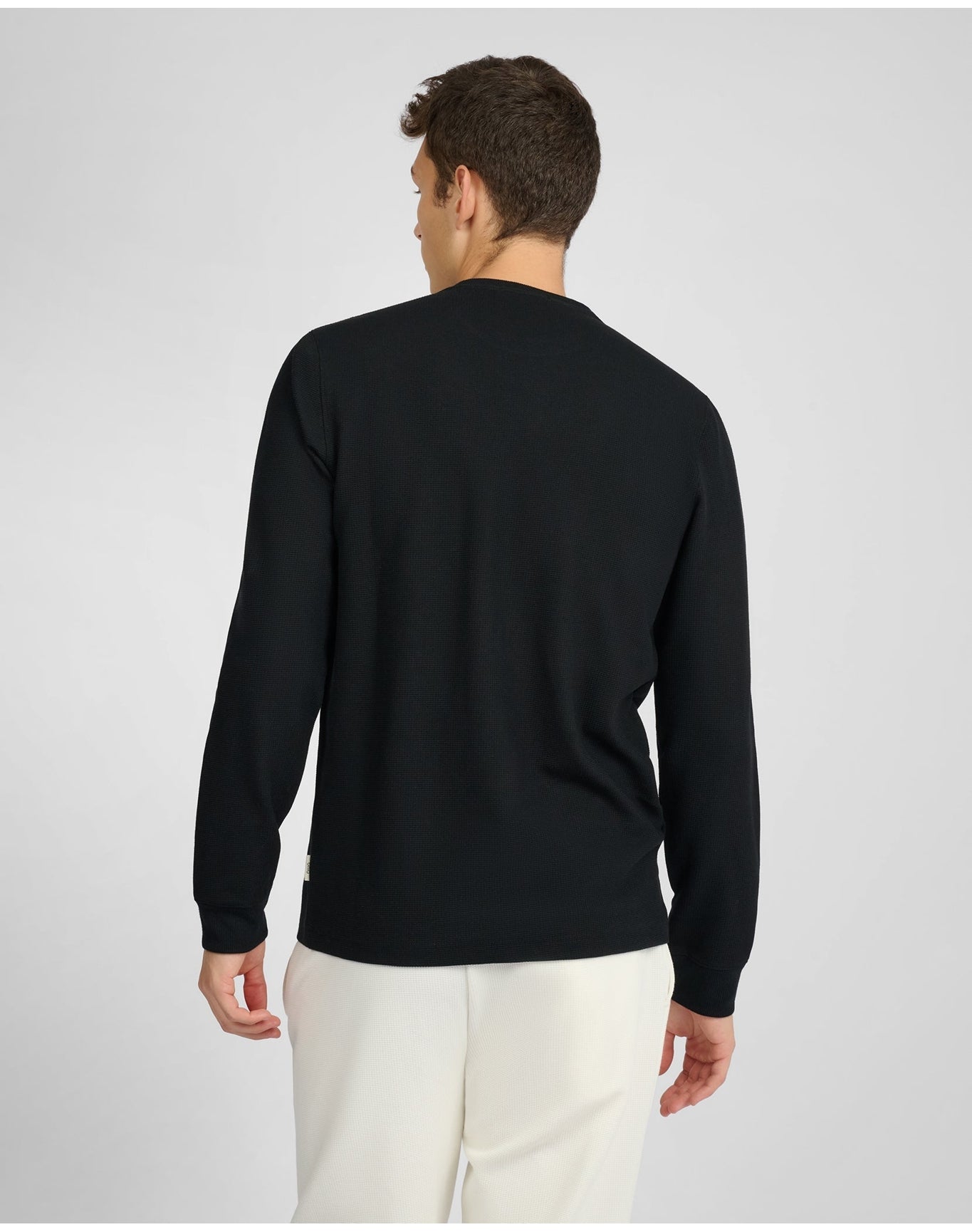 Men | Waffle Crewneck Sweater | Black