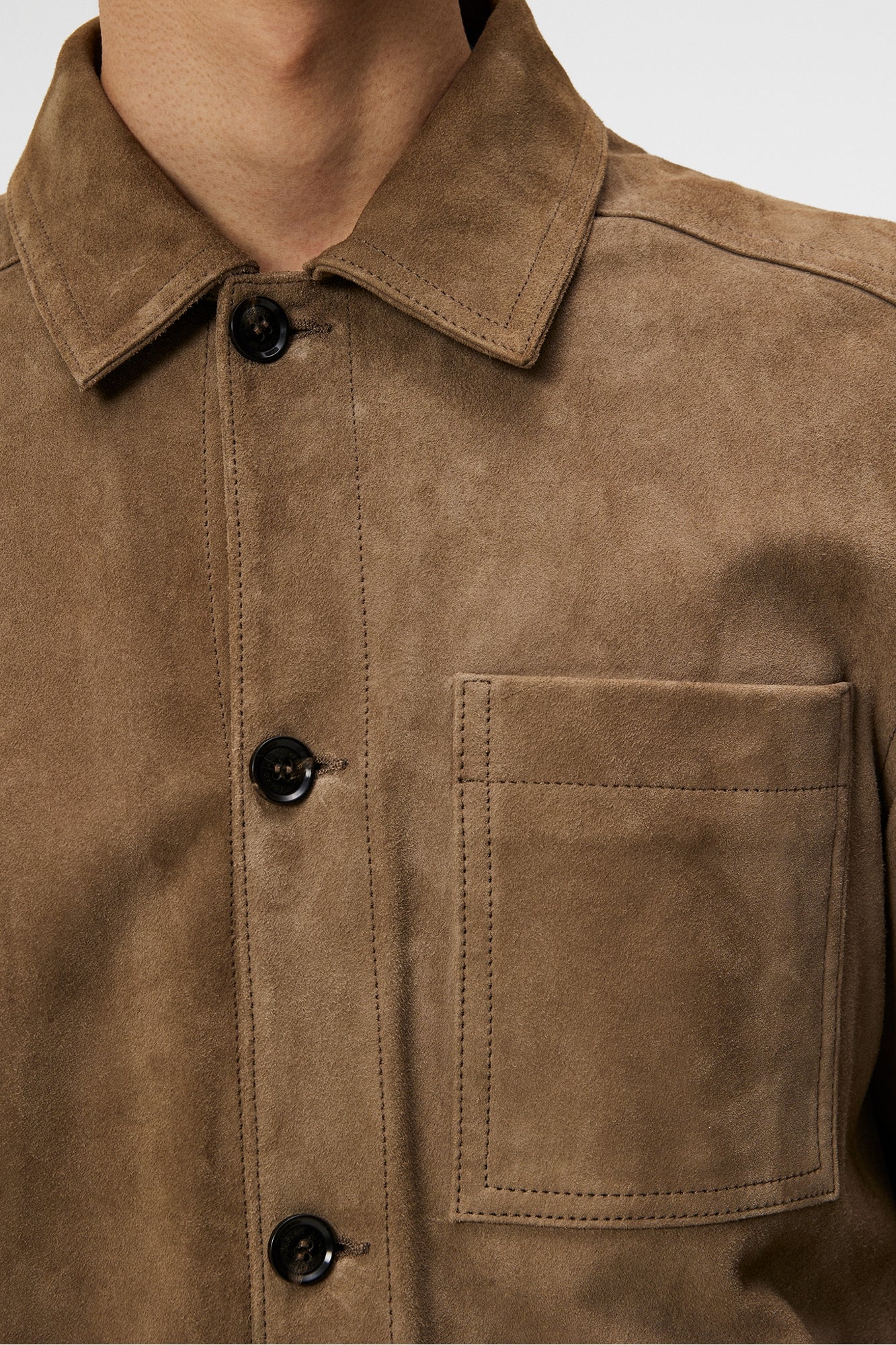 Men | Walt Suede Overshirt | Walnut