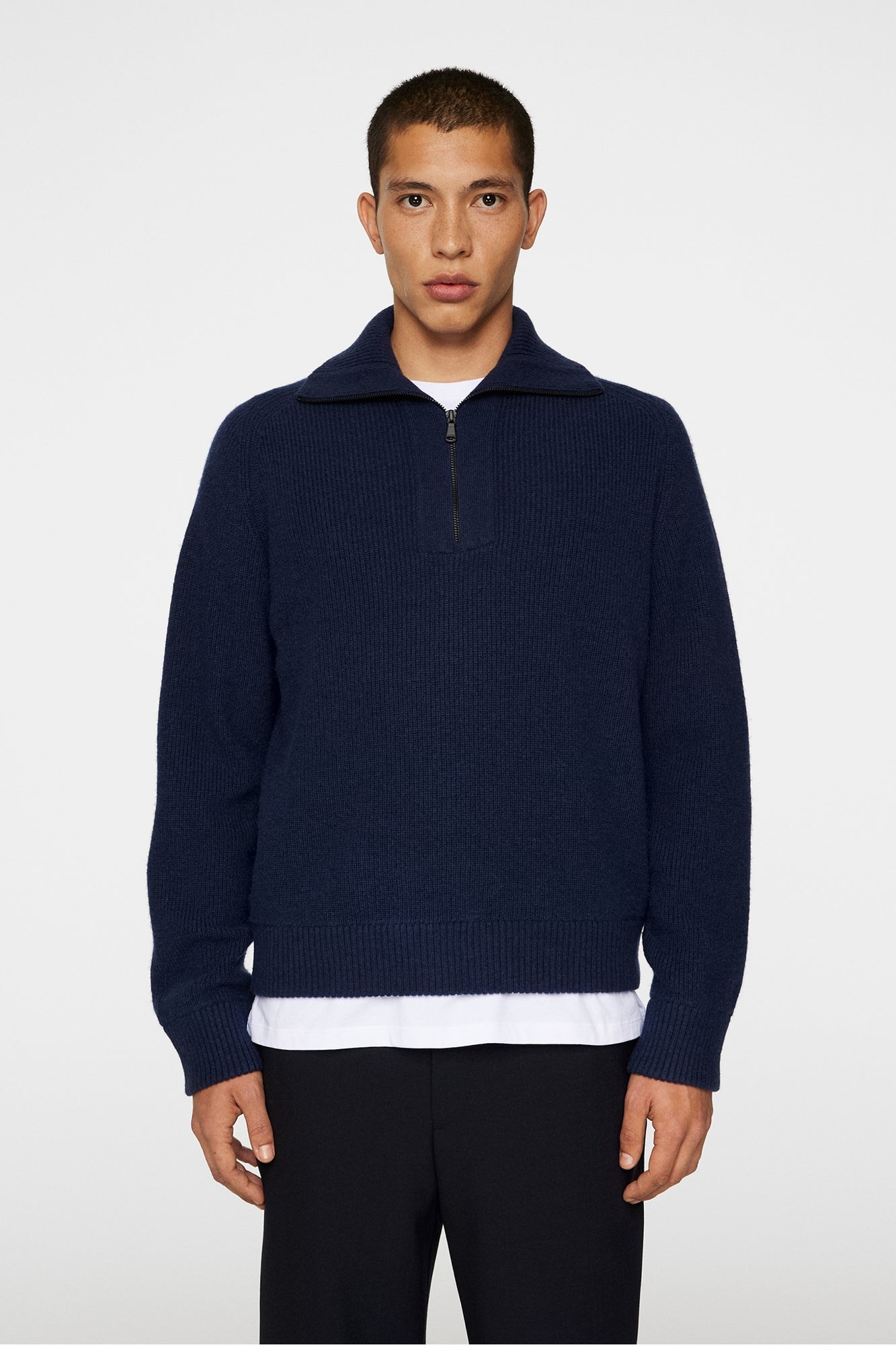 Men | Wilmer Quarter Zip Knit | JL Navy