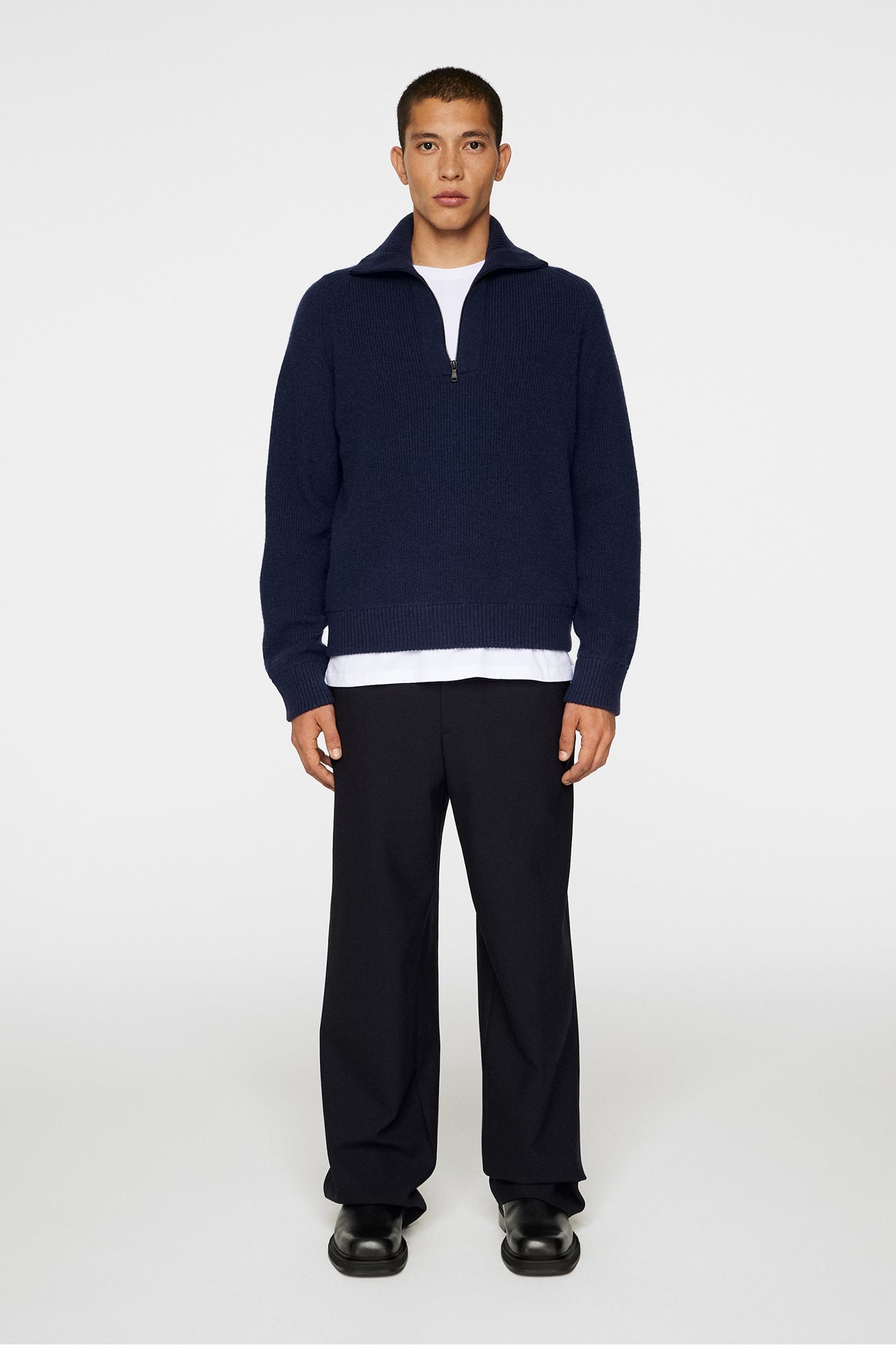 Men | Wilmer Quarter Zip Knit | JL Navy