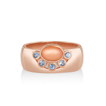 Women | Milos Peach Moonstone Cigar Band | 14k Rose Gold