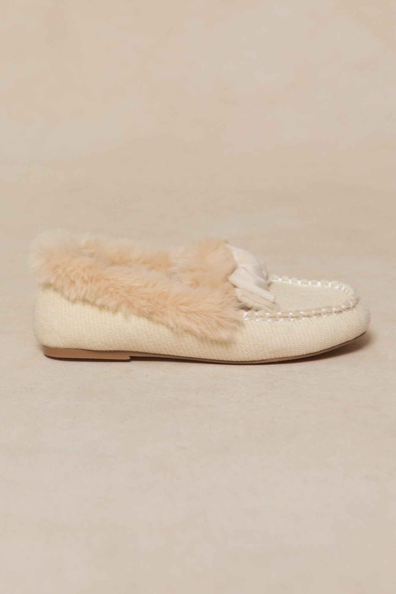 Girls | Mini Ivy Bow Slippers | Cream