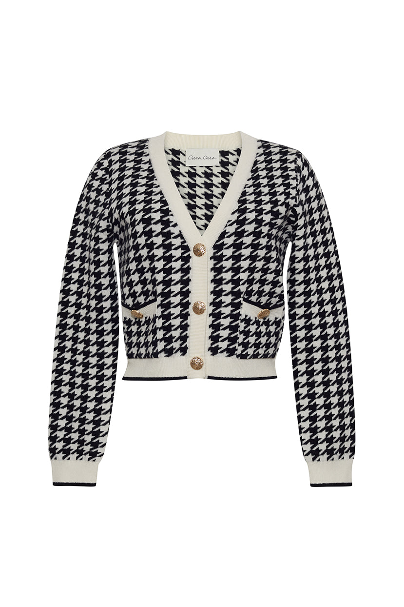 Mirna Cardigan | Houndstooth Black