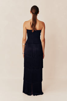 Mono Fringe Skirt | French Navy