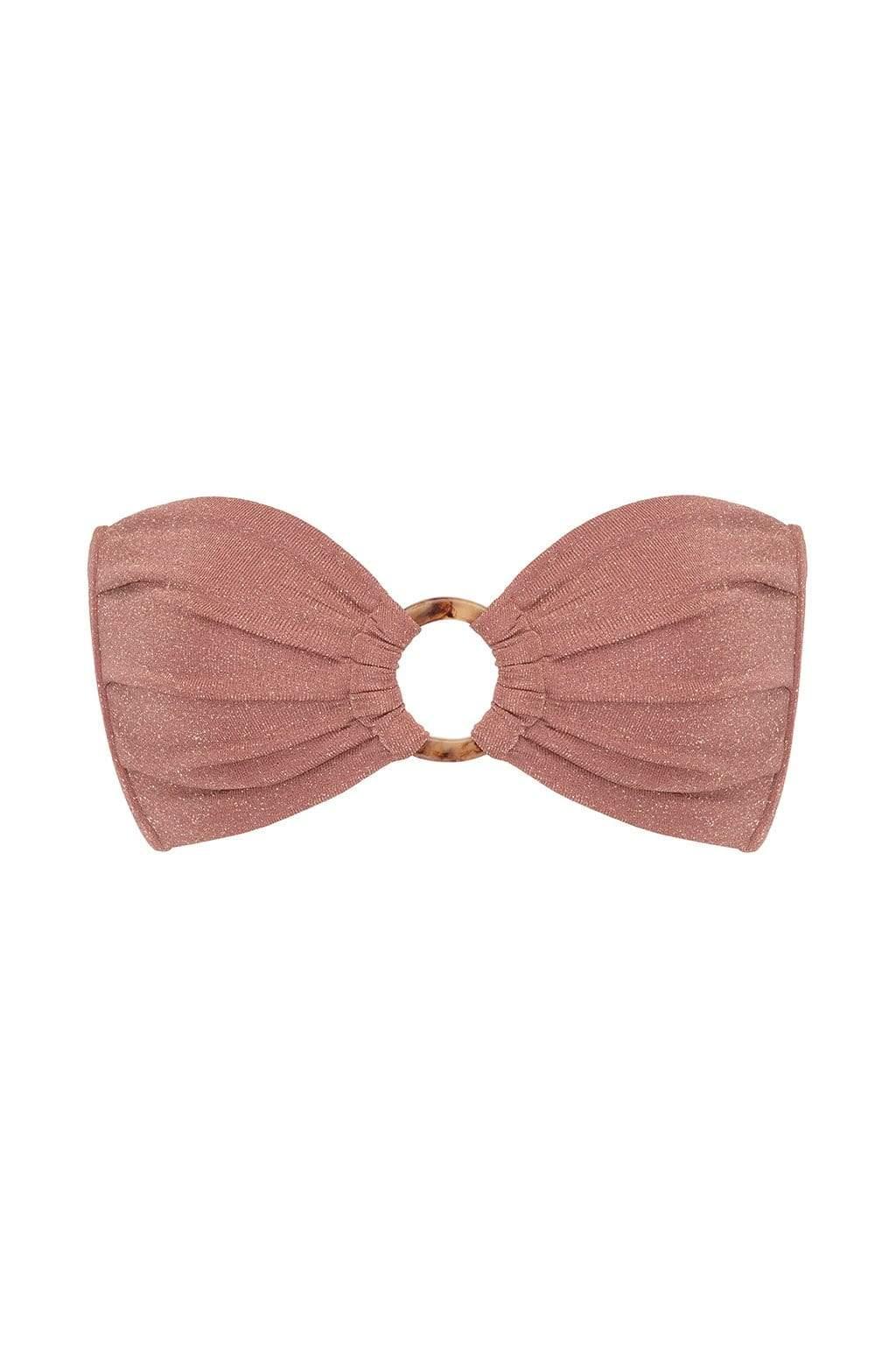 Tori Bandeau Bikini Top | Mauve Sparkle