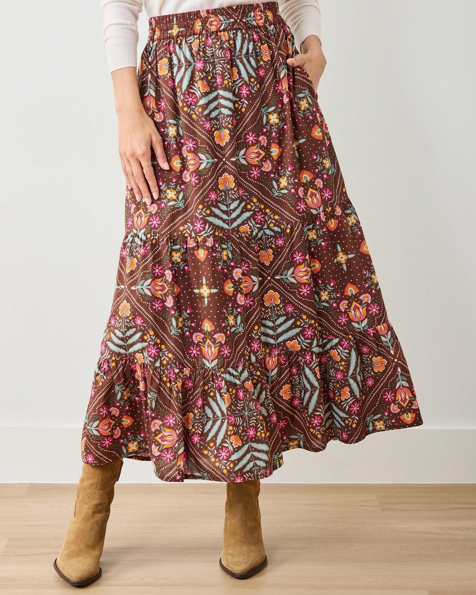 Floral Bandana - Lone Star Skirt - Tanned Copper - Printfresh