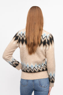 Multicolour Fine Brushed Alpaca Jumper | Latte